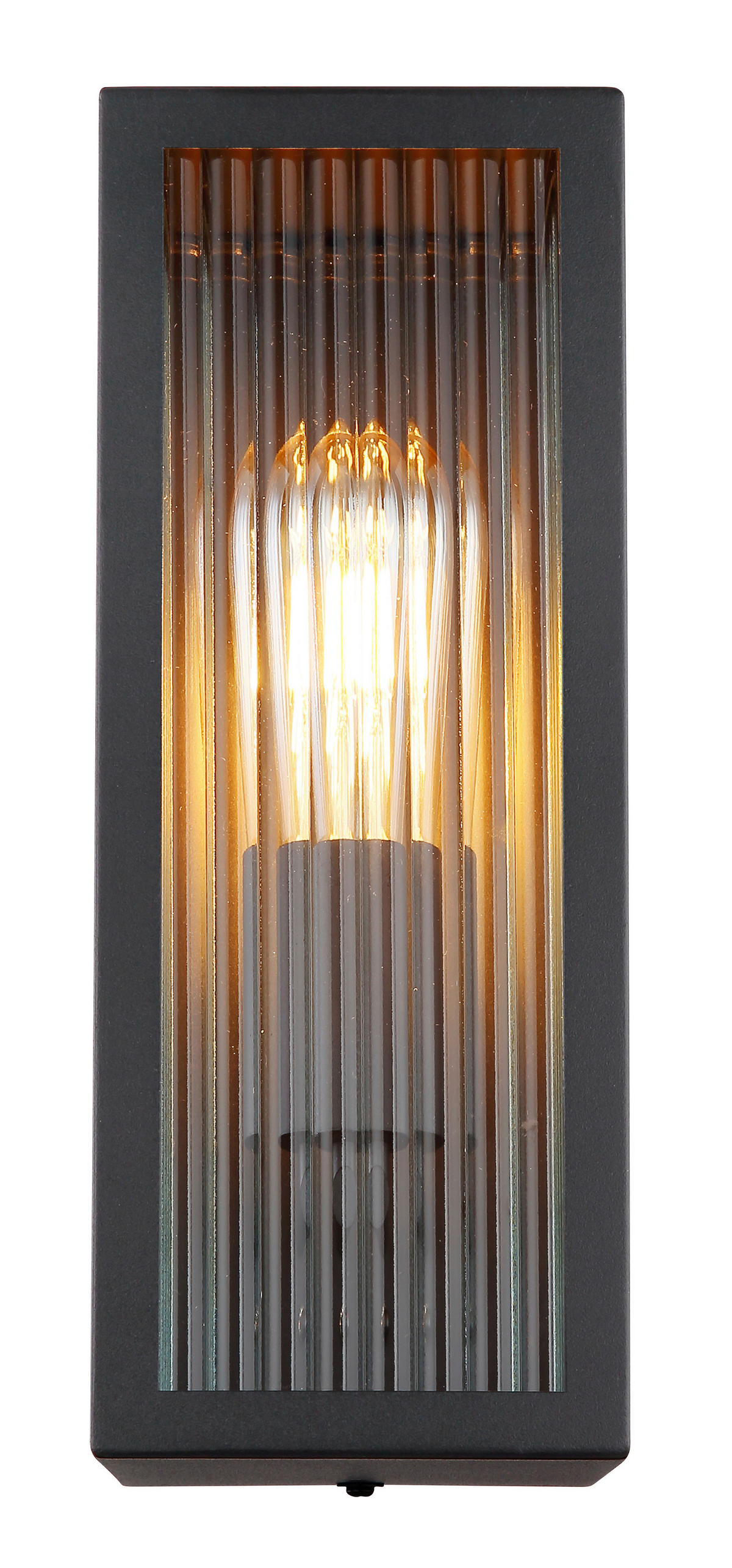 AUSSENLEUCHTE - Klar/Schwarz, Basics, Glas/Metall (12/14/32cm) - Globo