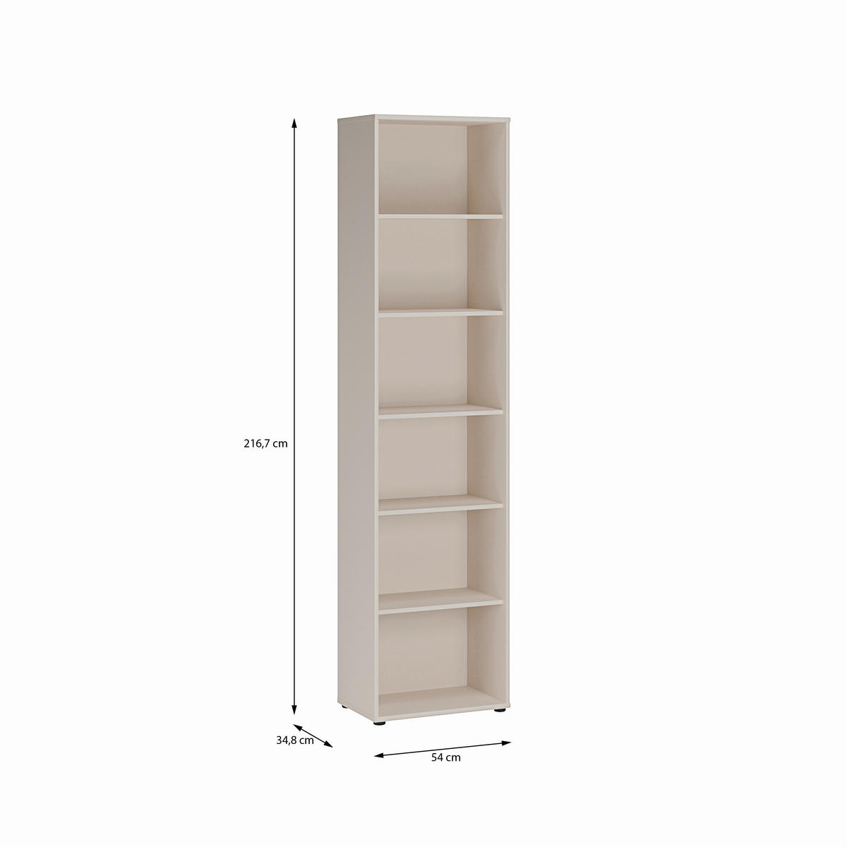 REGAL Sandfarben  - Sandfarben/Schwarz, Design, Holzwerkstoff/Kunststoff (54/216,7/34,8cm)