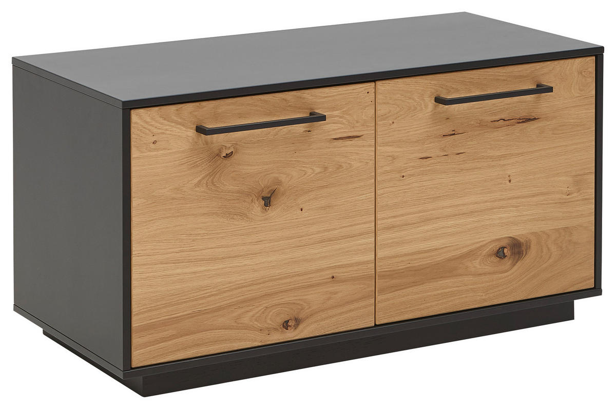 GARDEROBNA KLOP antracit, barve hrasta - barve hrasta/antracit, Design, kovina/les (86/45/40cm) - Dieter Knoll