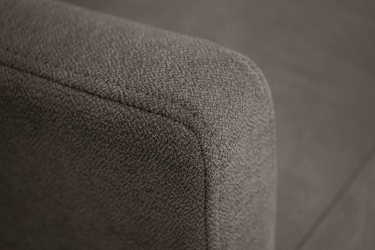 ECKSOFA Taupe Chenille  - Taupe/Schwarz, KONVENTIONELL, Holz/Textil (159/221cm) - Carryhome