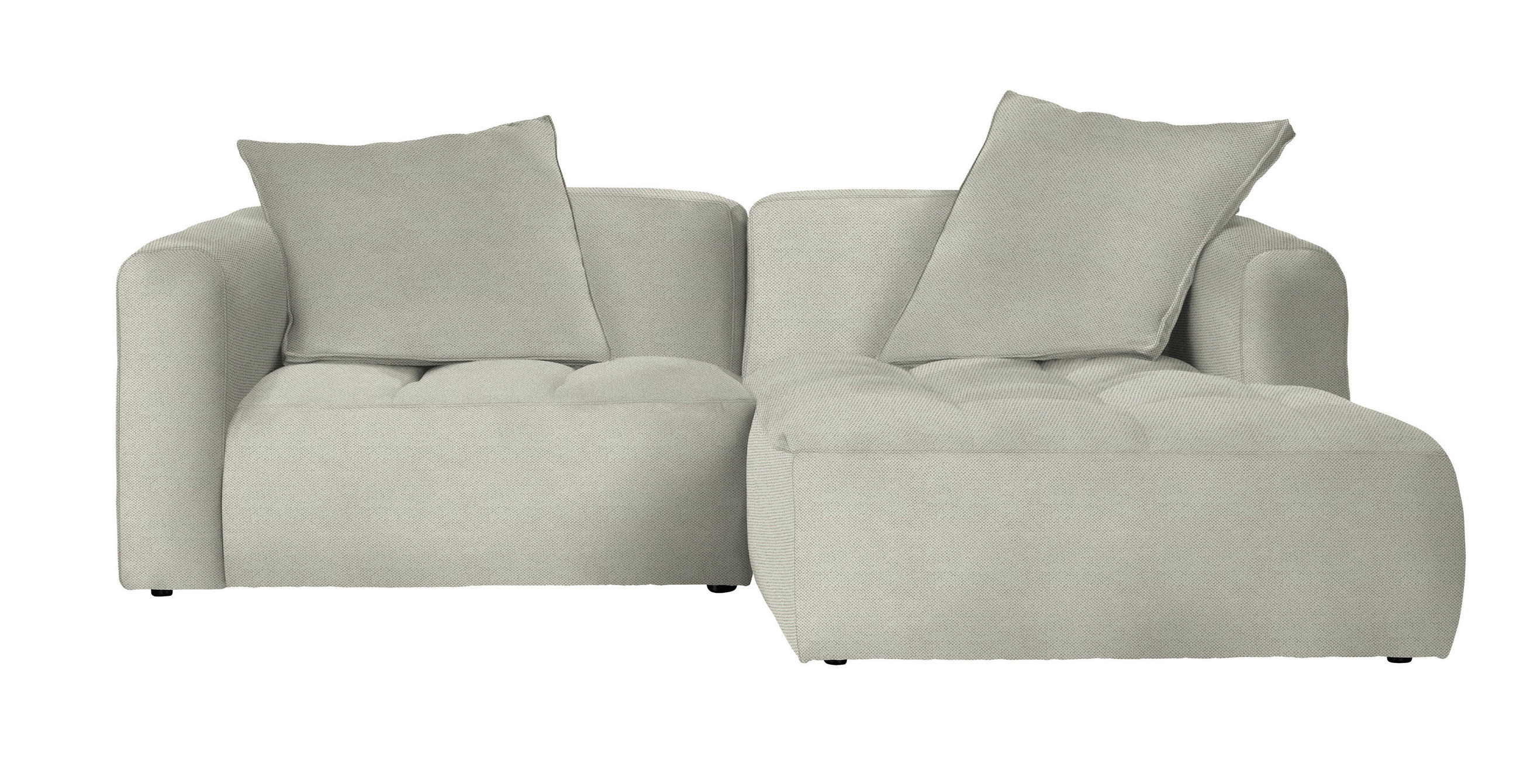 ECKSOFA in Webstoff Weiß  240/173 cm  - Schwarz/Weiß, LIFESTYLE, Kunststoff/Textil (240/173cm) - Stylife