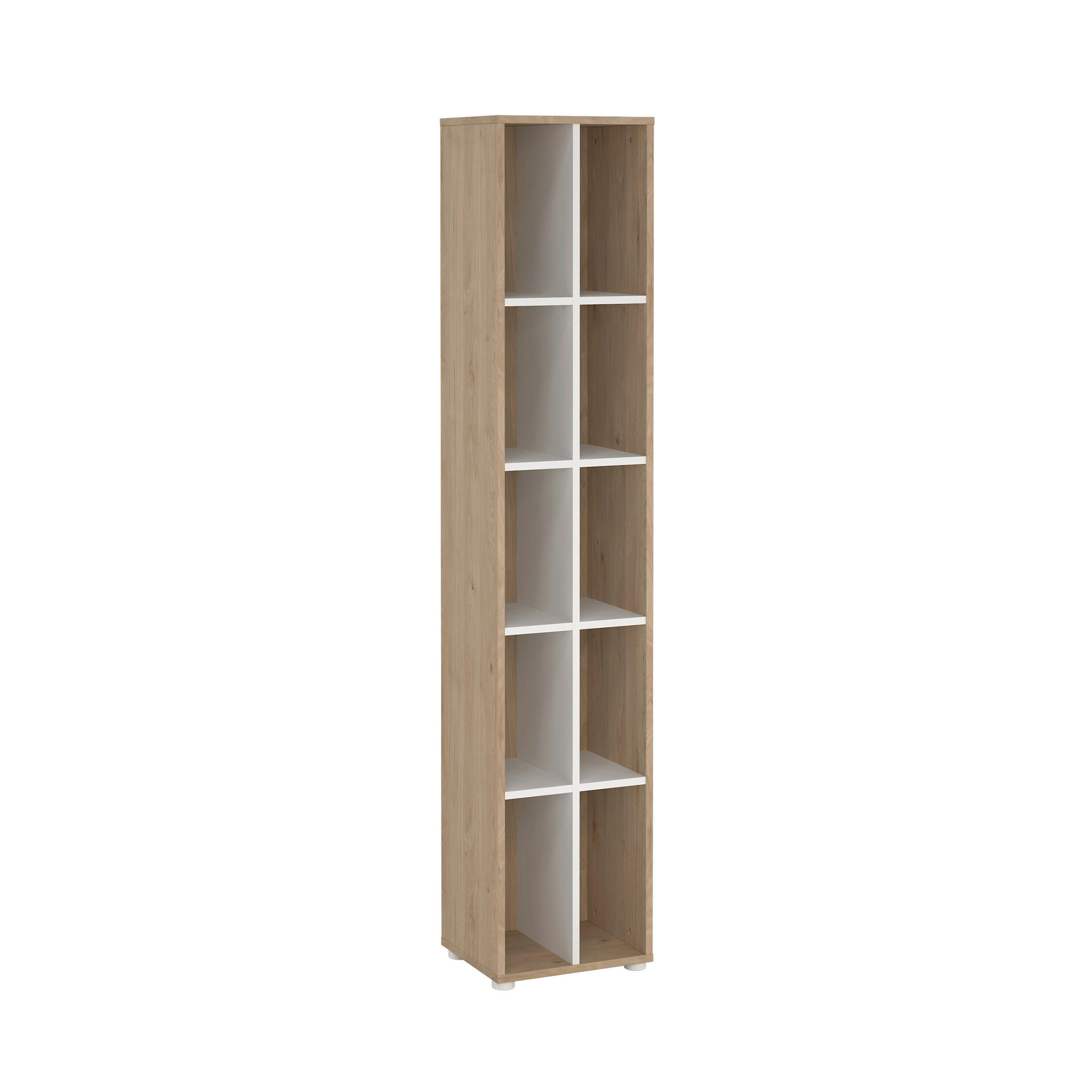 REGAL Weiß, Eichefarben  - Eichefarben/Weiß, MODERN, Holzwerkstoff (40,8/204,7/34,3cm) - MID.YOU