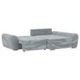 ECKSOFA in Cord Hellgrau  - Eichefarben/Hellgrau, KONVENTIONELL, Holz/Textil (276/177cm) - Carryhome