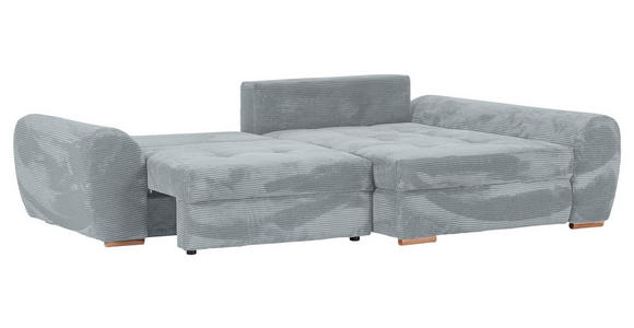 ECKSOFA in Cord Hellgrau - Eichefarben/Hellgrau, KONVENTIONELL, Holz/Textil (276/177cm) - Carryhome