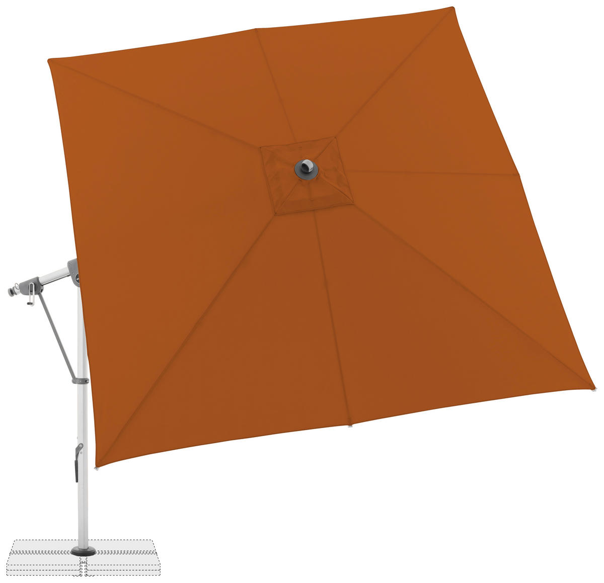 AMPELSCHIRM 300x300 cm  - Terracotta/Hellgrau, Basics, Textil/Metall (300/300cm) - Doppler