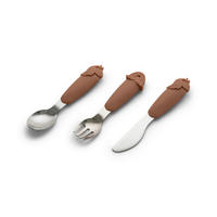 KINDERBESTECK 3-teilig  - Pink, Basics, Kunststoff/Metall (14,2/4cm)