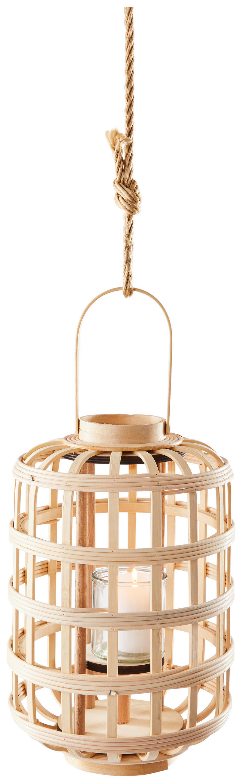 LATERNE - Naturfarben, Natur, Glas/Naturmaterialien (23,5/34,5cm) - Ambia Home