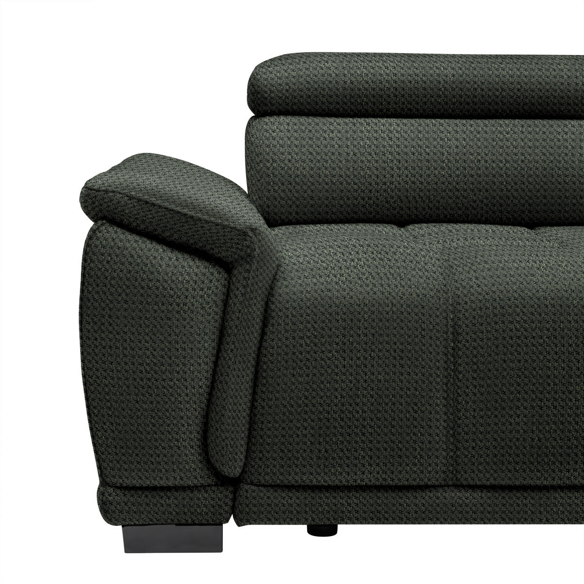 HÖRNSOFFA i chenille, vävt tyg mörkgrön  - svart/mörkgrön, Modern, textil/plast (283/106cm) - MID.YOU