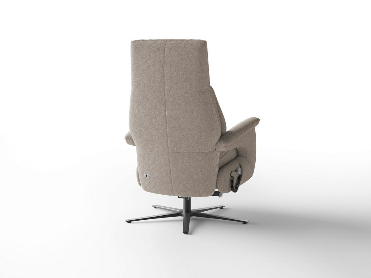 RELAXSESSEL in Textil Taupe  - Taupe/Schwarz, Basics, Textil/Metall (75/110/85cm) - Sit & More