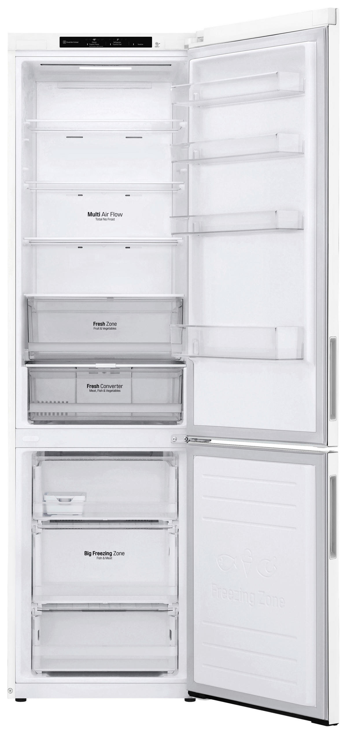 KÜHL-GEFRIER-KOMBINATION 59,5/203/67,5 cm GBP62SWNAC  - Weiß, Trend, Glas/Kunststoff (59,5/203/67,5cm) - LG