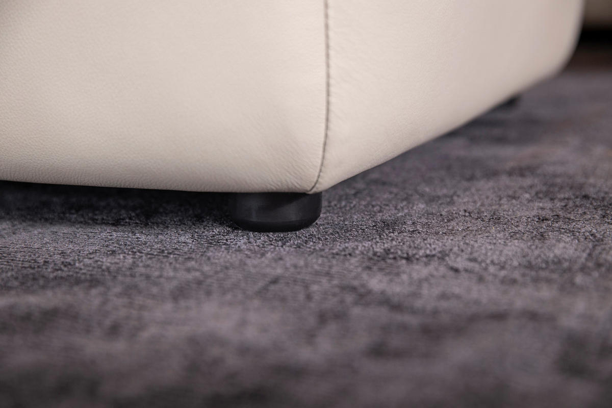 HOCKER Echtleder Grau  - Schwarz/Grau, MODERN, Leder/Kunststoff (120/39/60cm) - Chilliano