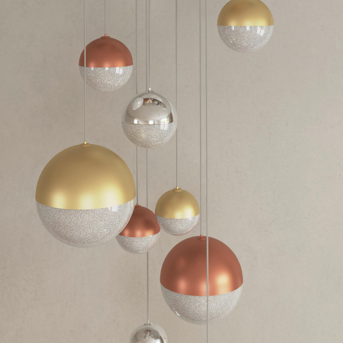 LED-HÄNGELEUCHTE Stafford 50/150 cm   - Chromfarben/Messingfarben, Basics, Metall (50/150cm) - Dieter Knoll