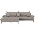 ECKSOFA in Webstoff Hellbraun  - Hellbraun/Schwarz, MODERN, Textil/Metall (173/297cm) - Carryhome