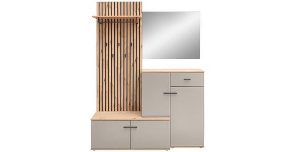 GARDEROBE in 148/199/38 cm - Kaschmir/Eiche Artisan, Design, Glas/Holzwerkstoff (148/199/38cm) - Xora