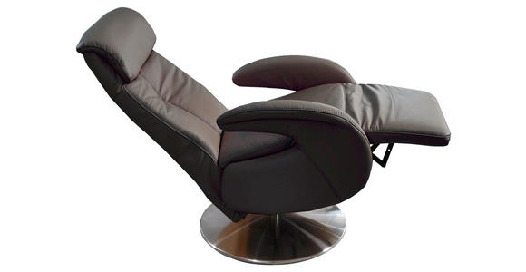 RELAXSESSEL in Leder Grau - Grau, KONVENTIONELL, Leder/Metall (70/114/80cm) - Cantus