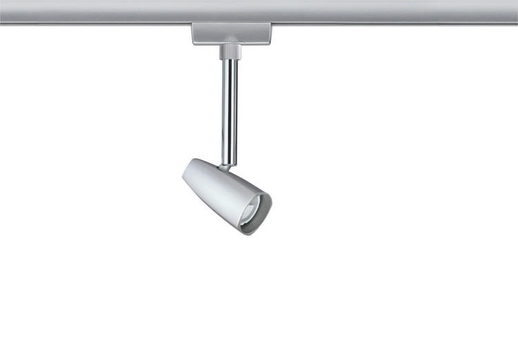 SCHIENENSYSTEM-STRAHLER - Chromfarben, Design, Metall (6,8/13,8/3,5cm) - Paulmann