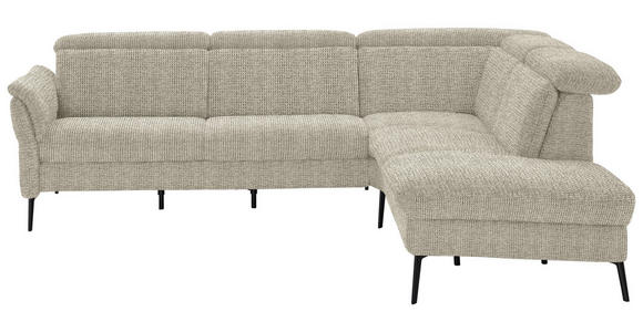 ECKSOFA in Struktur Beige 275/235 cm - Beige/Schwarz, MODERN, Textil/Metall (275/235cm) - Cantus