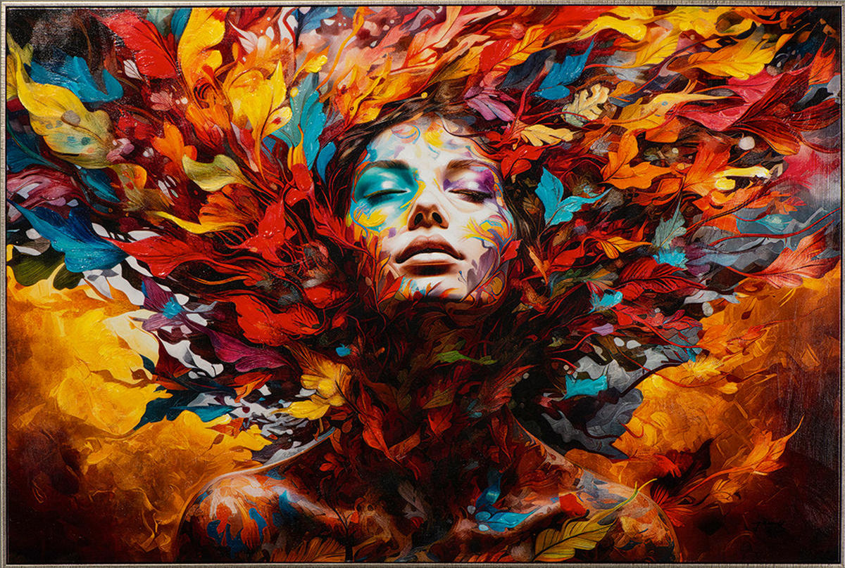 LEINWANDBILD 81/121/3,7 cm  - Blau/Dunkelrot, Basics (81/121/3,7cm)