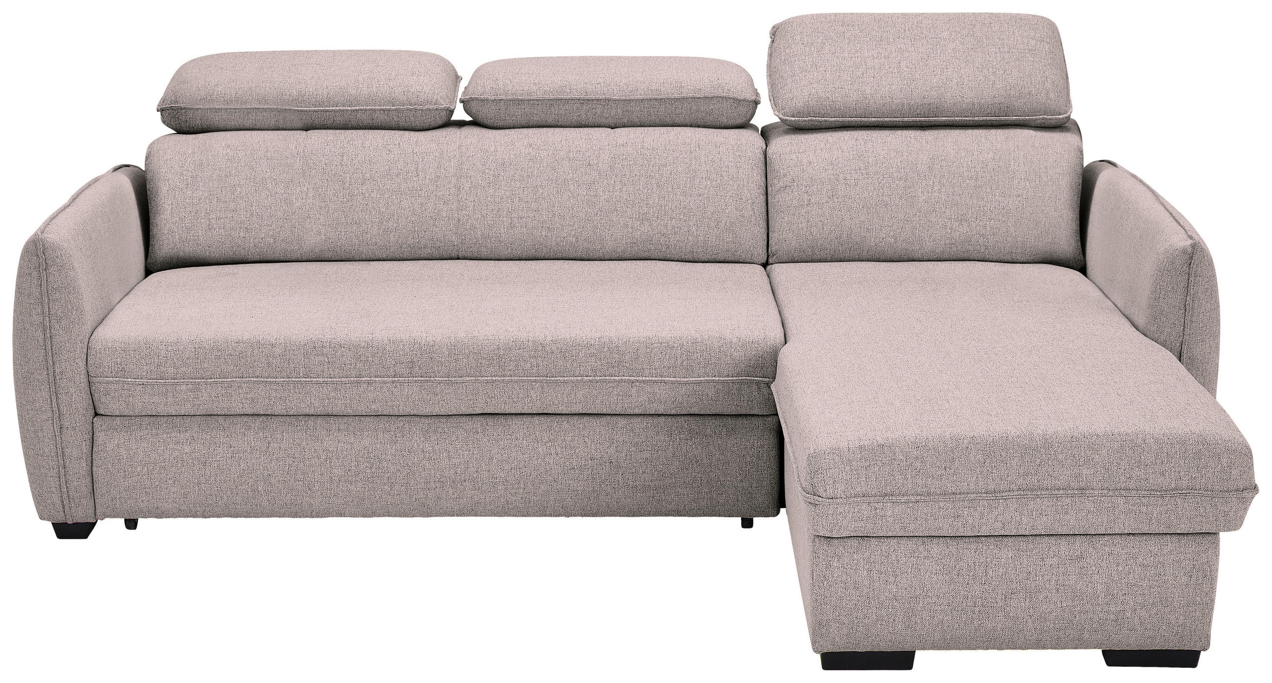 ECKSOFA in Flachgewebe Greige  - Greige/Schwarz, MODERN, Kunststoff/Textil (182/237cm) - Carryhome