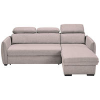 ECKSOFA Greige Flachgewebe  - Greige/Schwarz, MODERN, Kunststoff/Textil (182/237cm) - Carryhome