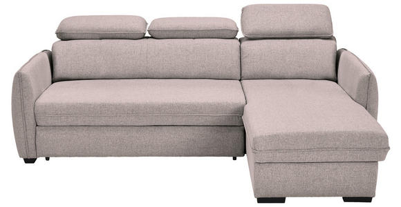 ECKSOFA in Flachgewebe Greige - Greige/Schwarz, MODERN, Kunststoff/Textil (182/237cm) - Carryhome