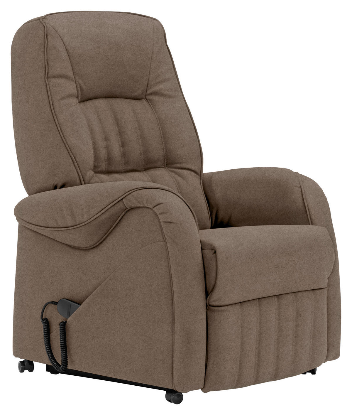 FERNSEHSESSEL  mit Relaxfunktion, Aufstehhilfe, Fußteilverstellung Mikrofaser Schlammfarben  - Schlammfarben/Schwarz, KONVENTIONELL, Textil (78/107/93cm) - Himolla