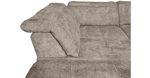 WOHNLANDSCHAFT in Struktur Beige - Beige/Schwarz, KONVENTIONELL, Textil/Metall (253/357/188cm) - Carryhome