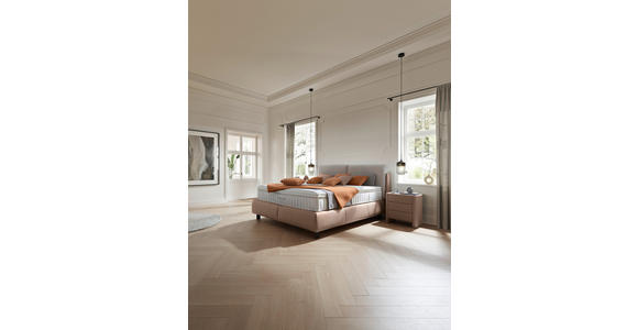 BOXSPRINGBETT 180/200 cm in Hellgrau, Hellbraun - Hellbraun/Hellgrau, Design, Textil/Metall (180/200cm) - Johann Jakob