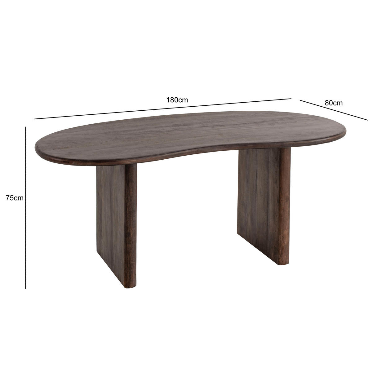 ESSTISCH in Holz 180/90/75 cm  - Dunkelbraun, Design, Holz (180/90/75cm) - MID.YOU