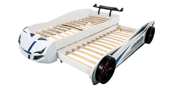 AUSZIEHBETT 90/200 cm  in Weiß  - Schwarz/Braun, KONVENTIONELL, Holz/Holzwerkstoff (90/200cm) - Xora