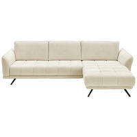 ECKSOFA Naturfarben Chenille  - Schwarz/Naturfarben, KONVENTIONELL, Textil/Metall (285/178cm) - Carryhome