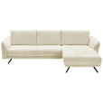 ECKSOFA  in Chenille Naturfarben  285/178 cm  - Schwarz/Naturfarben, KONVENTIONELL, Textil/Metall (285/178cm) - Carryhome