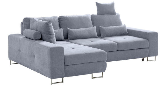 ECKSOFA Grau Flachgewebe  - Grau, Design, Textil/Metall (188/260cm) - Hom`in