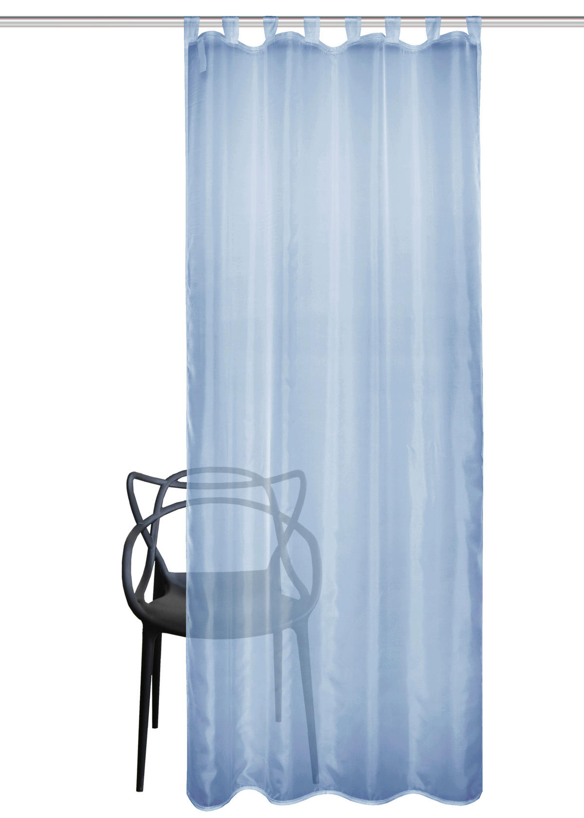 SCHLAUFENVORHANG transparent  - Blau, Basics, Textil (135/245cm)