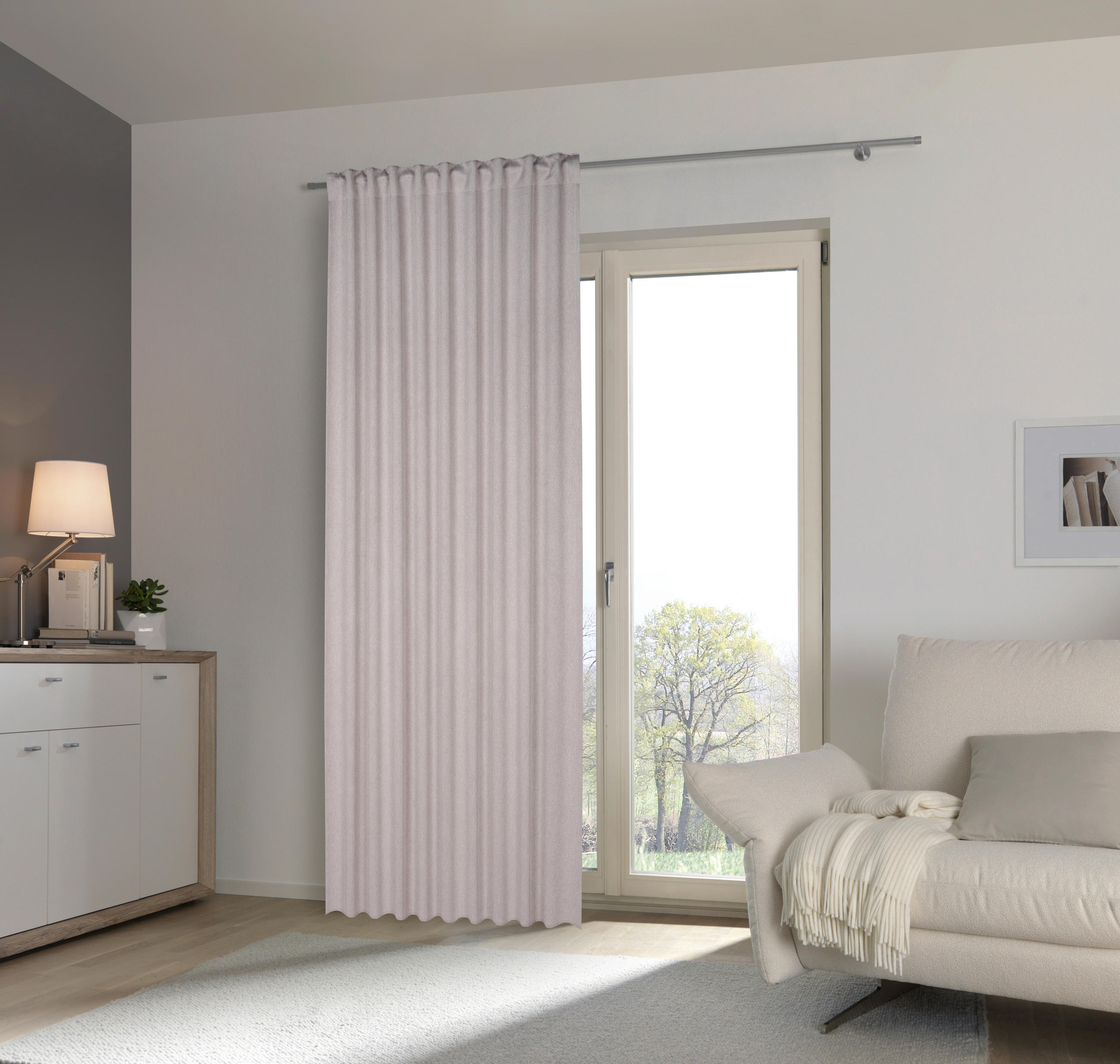 FERTIGVORHANG blickdicht  - Grau, Basics, Textil (135/245cm) - Esposa