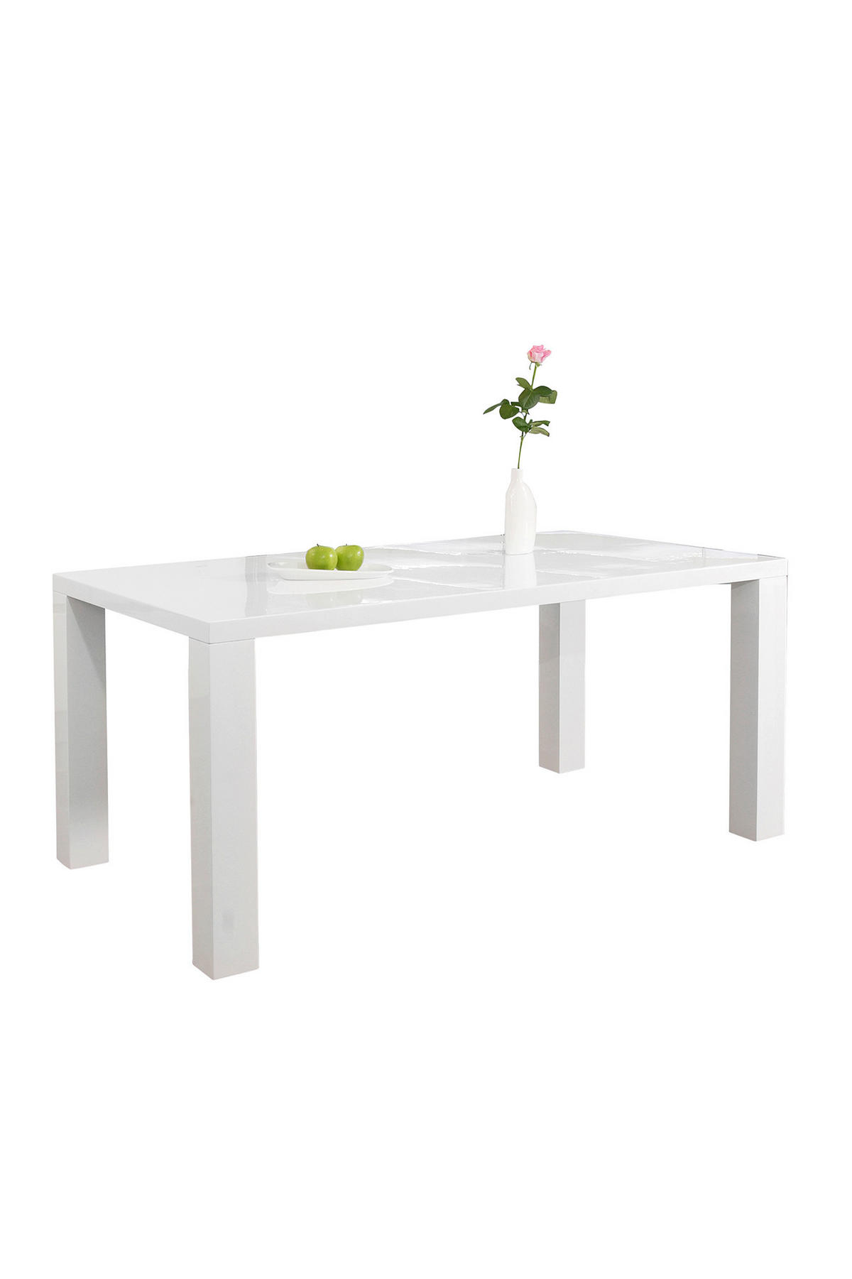ESSTISCH rechteckig Weiß Hochglanz  - Weiß Hochglanz, MODERN, Holzwerkstoff (180/90/76cm) - Livetastic