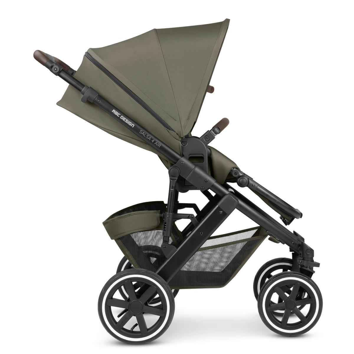 KINDERWAGENSET  Salsa 4 Air Starter Set  Wheat  - Schwarz/Olivgrün, Basics, Textil/Metall (77/35/110cm) - ABC Design