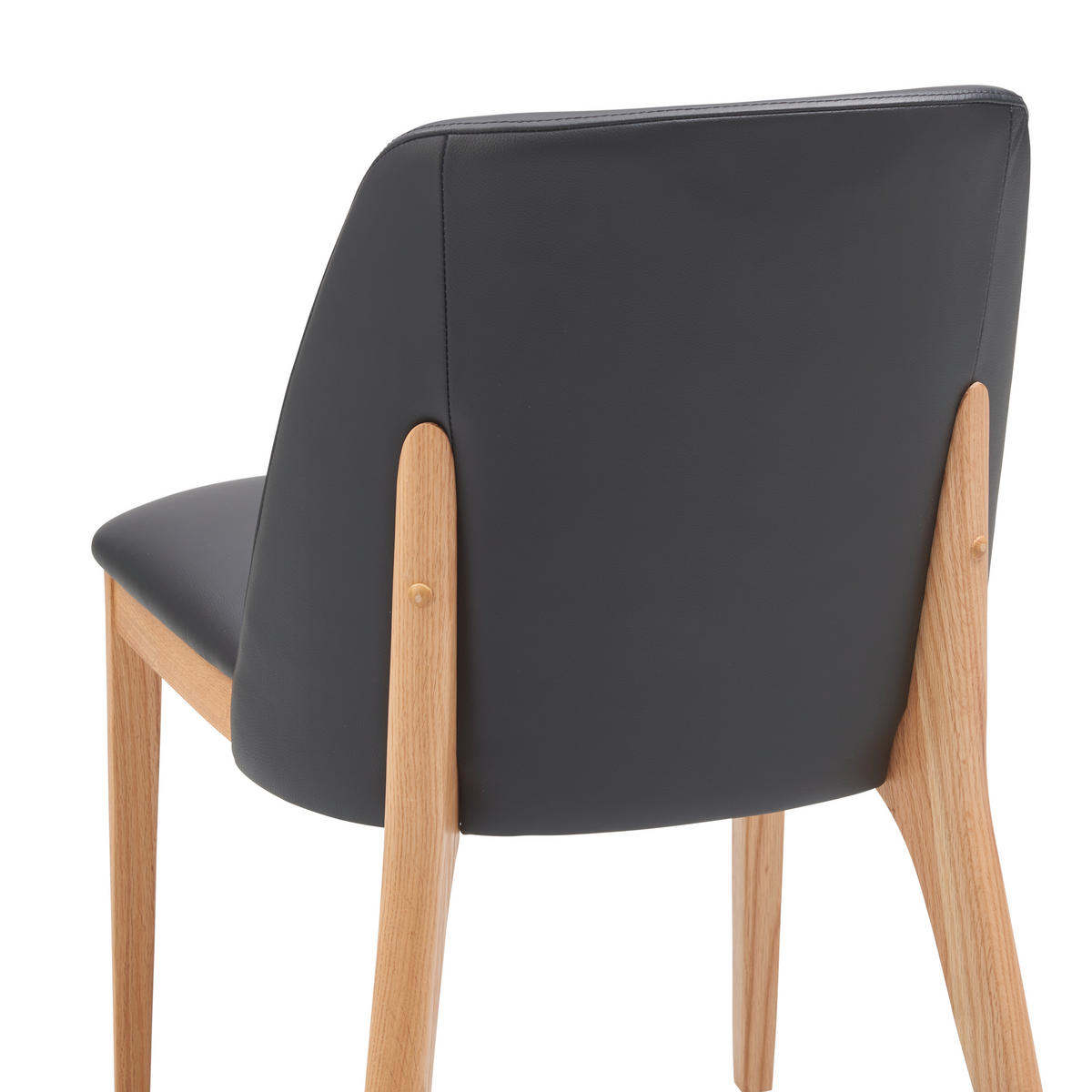 STUHL  in Echtleder pigmentiert Leder, Holz  - Schwarz, KONVENTIONELL, Leder/Holz (52/90/58cm) - Livetastic