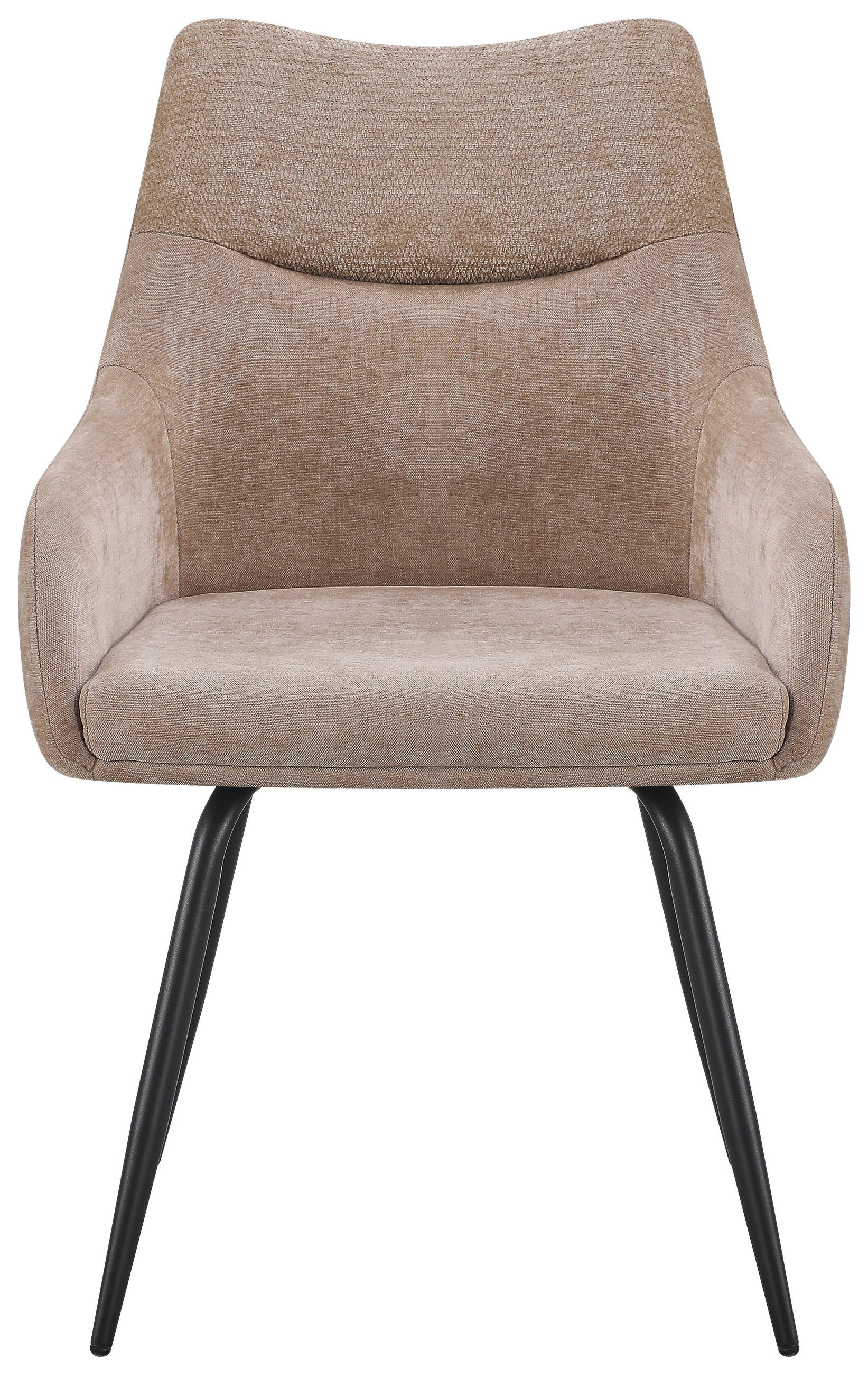 ARMLEHNSTUHL Eisen Chenille  - Beige/Schwarz, Basics, Textil/Metall (60/86/55cm) - Livetastic