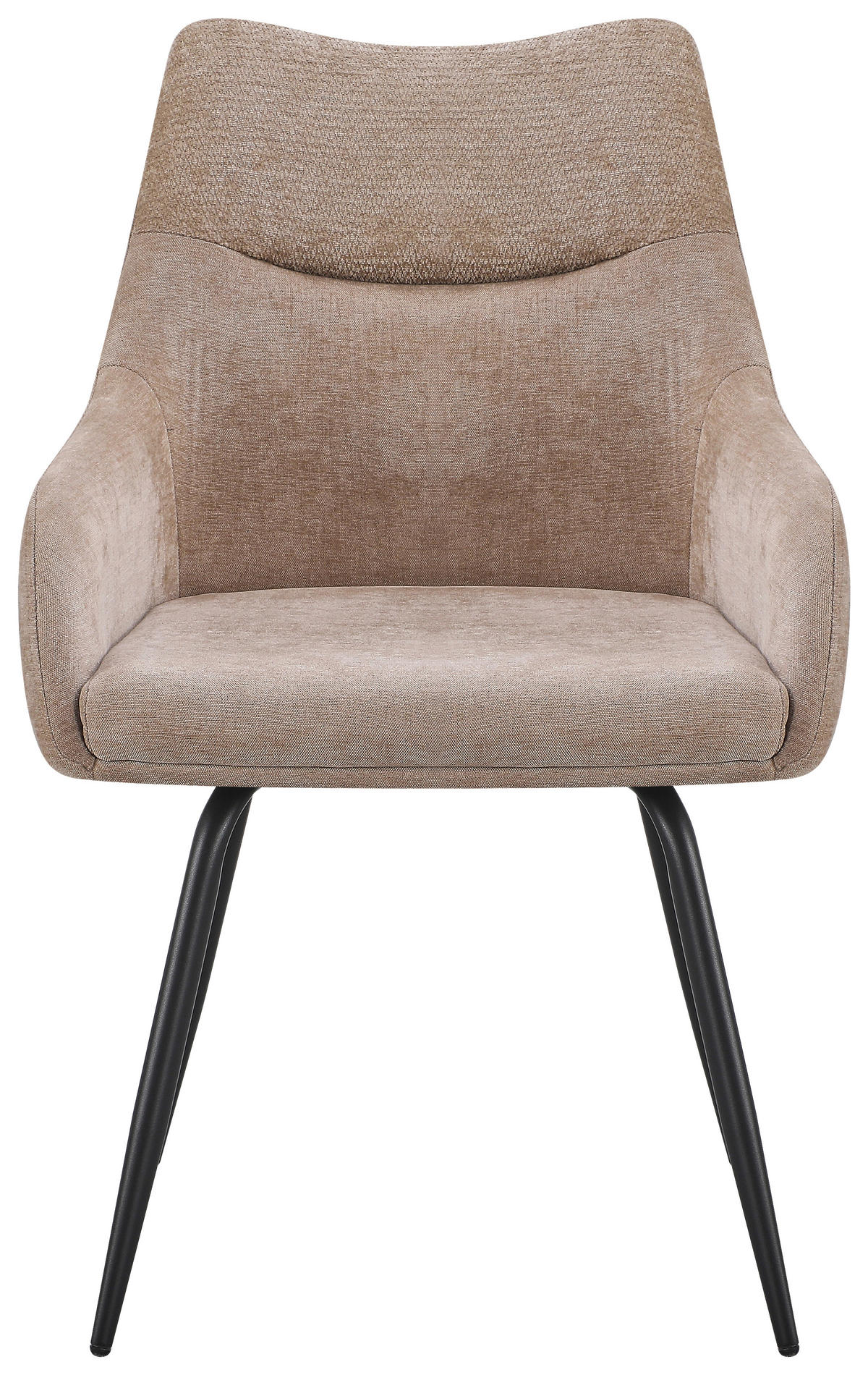 ARMLEHNSTUHL Eisen Chenille  - Beige/Schwarz, Basics, Textil/Metall (60/86/55cm) - Livetastic