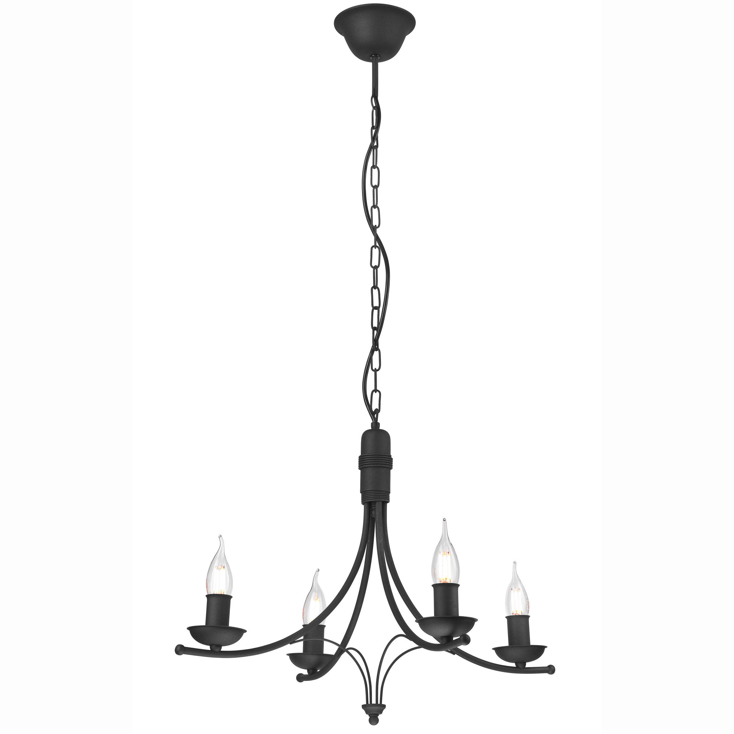 KRONLEUCHTER LUCY 100/58/100 cm   - Schwarz Hochglanz, KONVENTIONELL, Metall (100/58/100cm)