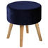HOCKER in Textil Dunkelblau - Eichefarben/Dunkelblau, Trend, Holz/Textil (40/43/40cm) - Carryhome HOCKER in Textil Dunkelblau - Eichefarben/Dunkelblau, Trend, Holz/Textil (40/43/40cm) - Carryhome