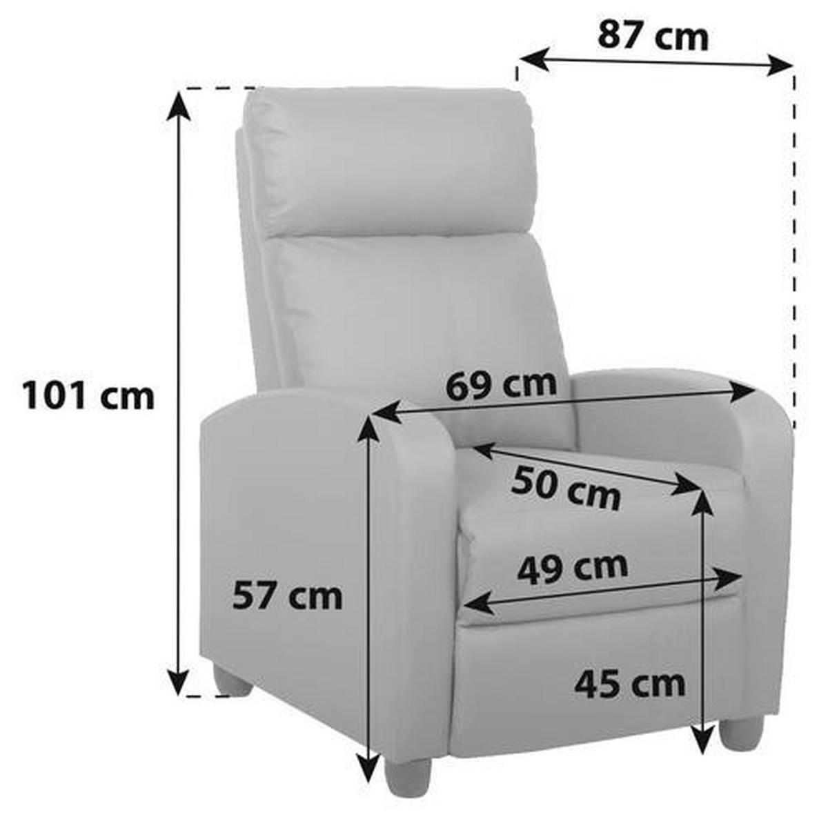 FOTELJA ZA GLEDANJE TELEVIZORA 69/75-100,5/87-157 cm , siva  - siva/crna, Moderno, tekstil (69/75-100,5/87-157cm) - Ti'me