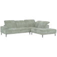 ECKSOFA  in Chenille Mintgrün  307/243 cm  - Schwarz/Mintgrün, Design, Textil/Metall (307/243cm) - Xora