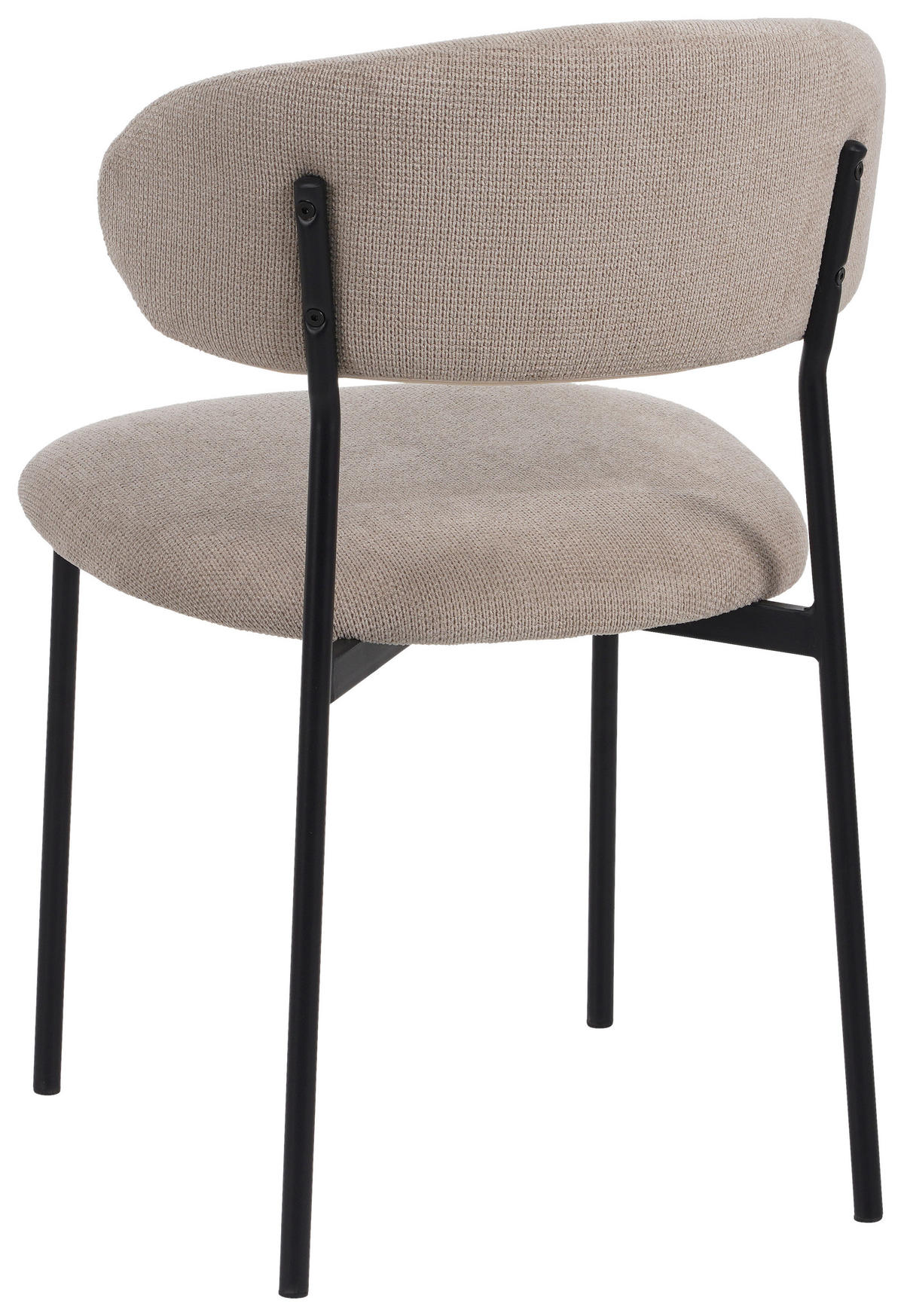 STUHL Mikrofaser Schwarz, Beige  - Beige/Schwarz, KONVENTIONELL, Textil/Metall (53/80/57cm) - MID.YOU