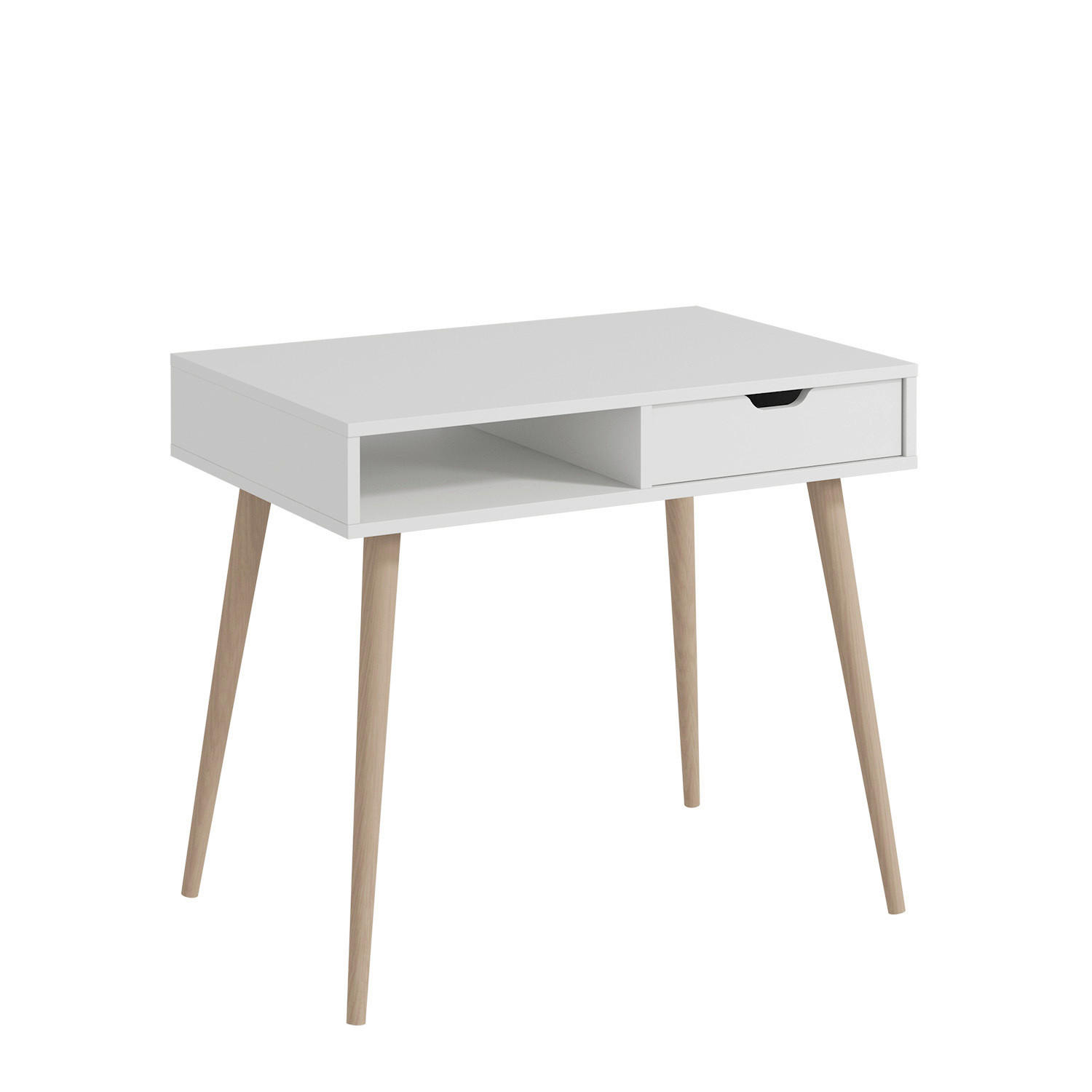 SCHREIBTISCH 90/60/80 cm  in Weiß  - Eichefarben/Weiß, Design, Holzwerkstoff (90/60/80cm) - Livetastic