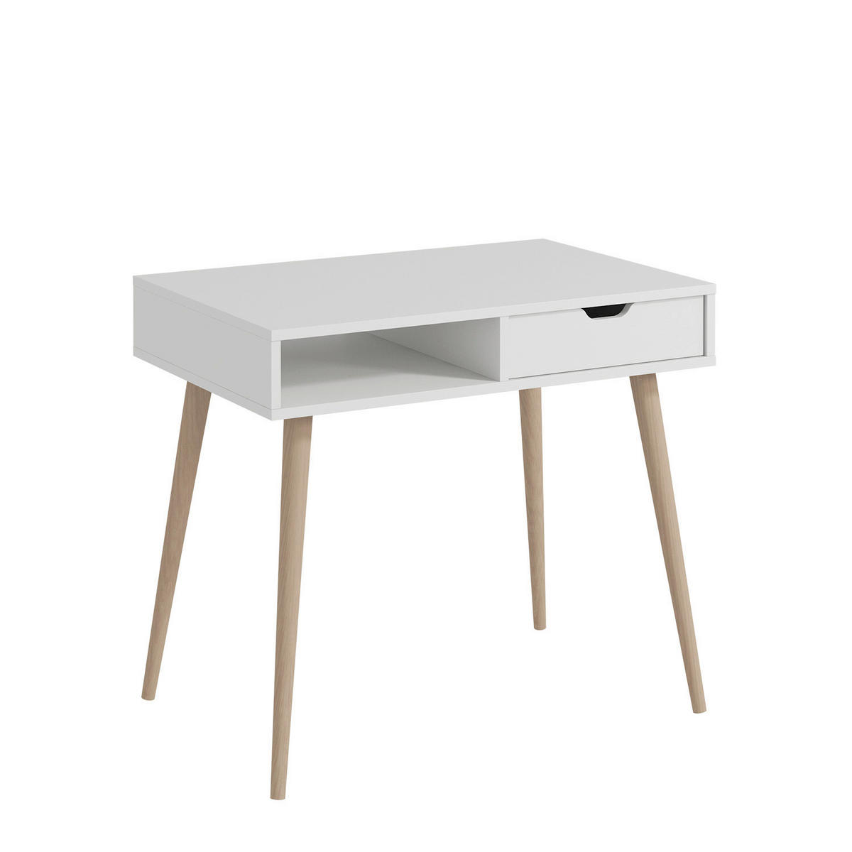 SCHREIBTISCH 90/60/80 cm  in Weiß  - Eichefarben/Weiß, Design, Holzwerkstoff (90/60/80cm) - Livetastic