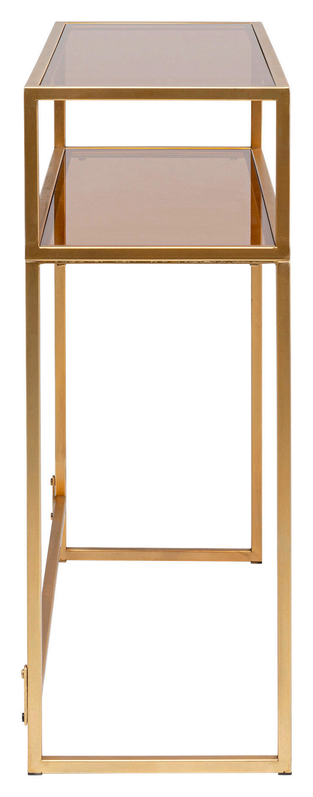 KONSOLENTISCH Goldfarben, Hellbraun  - Hellbraun/Goldfarben, Design, Glas/Metall (85/30/80cm) - Kare-Design