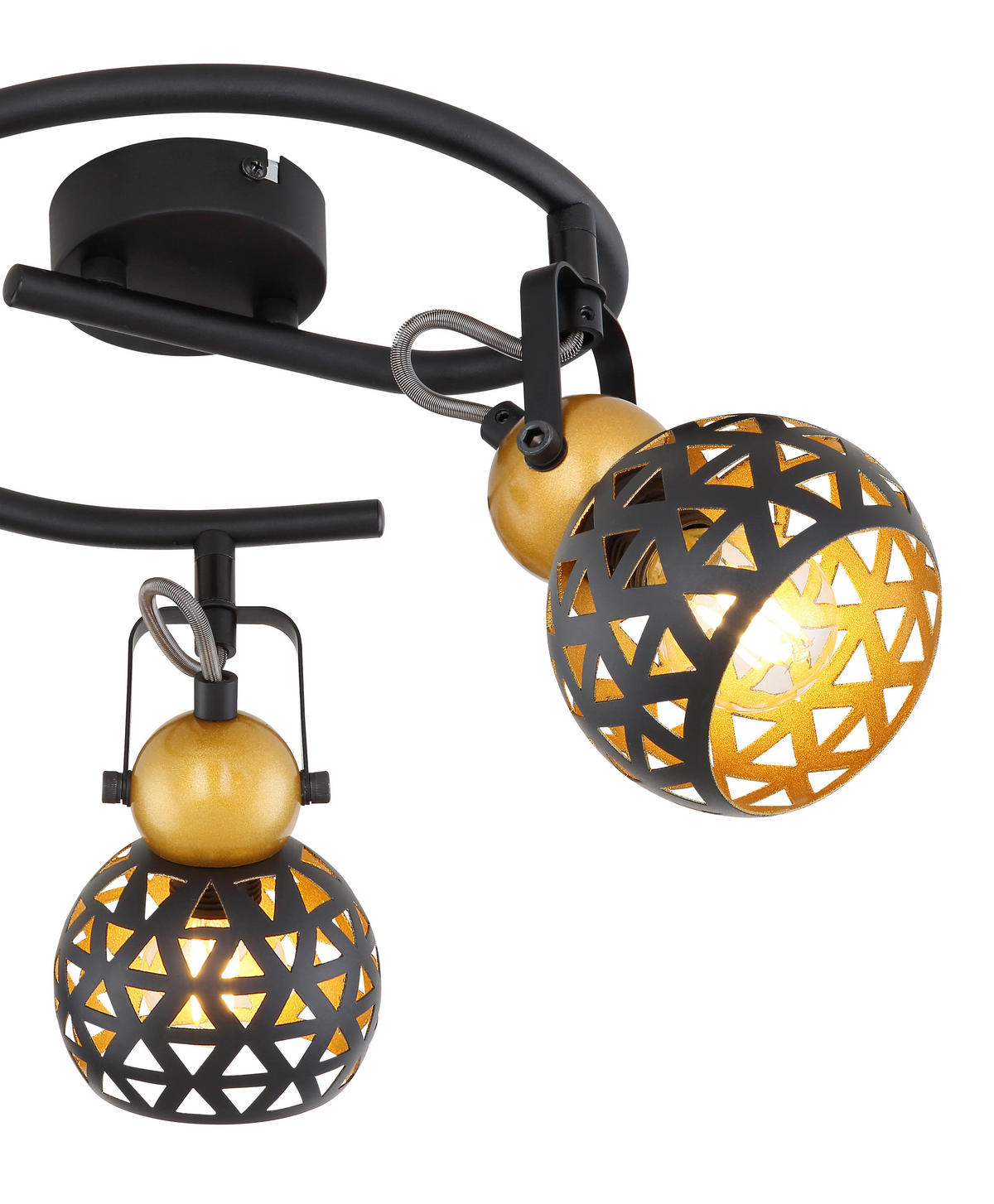 DECKENSTRAHLER - Goldfarben/Schwarz, Basics, Metall (25/17,5cm) - Globo