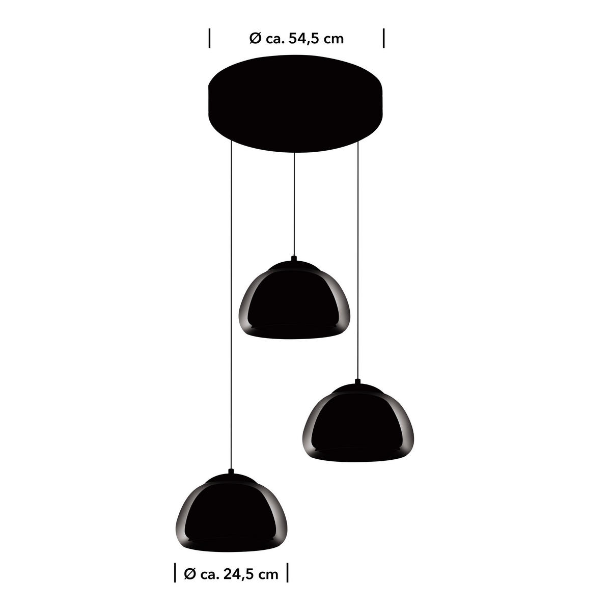 LED-PENDELLEUCHTE   54,5 cm  - Schwarz, Design, Metall (54,5cm) - Hell